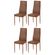 8 Kit 4 Cadeiras V1001 Rivatti 41,5  cm -Largura- Estofado em PU Marrom e Base em Aco Marrom